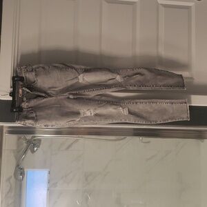 Distressed high rise jeggings